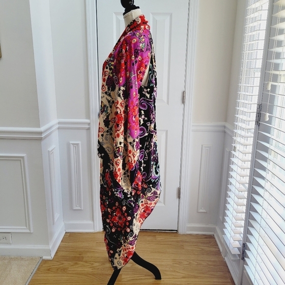 Free People Little Wing Kimono  Boho Floral Shawl‎ Size All - Picture 9 of 16